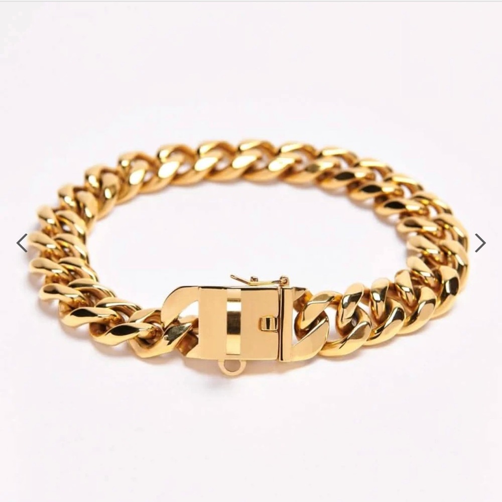 Spark Paws Cuban link gold chain necklace / dog collar NWOT - Picture 6 of 6